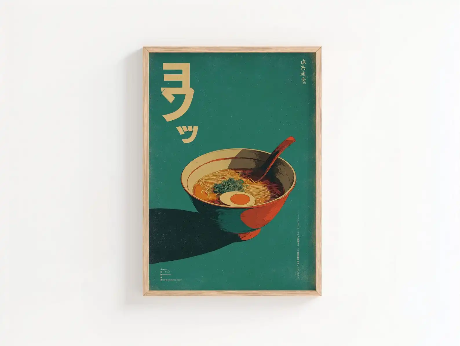 Retro Japanese Ramen Canvas Art Print Frameless Food Wall Art Poster Minimalist Bold Noodle Poster Kitchen Decor for Home Dining view 4