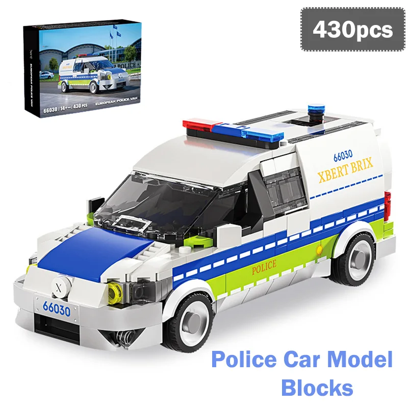 

430pcs Police Car Model Building Blocs Creative 66030 Educational Assembled Cars Toy Collectible Ornaments MOC Bricks Boys Gifts