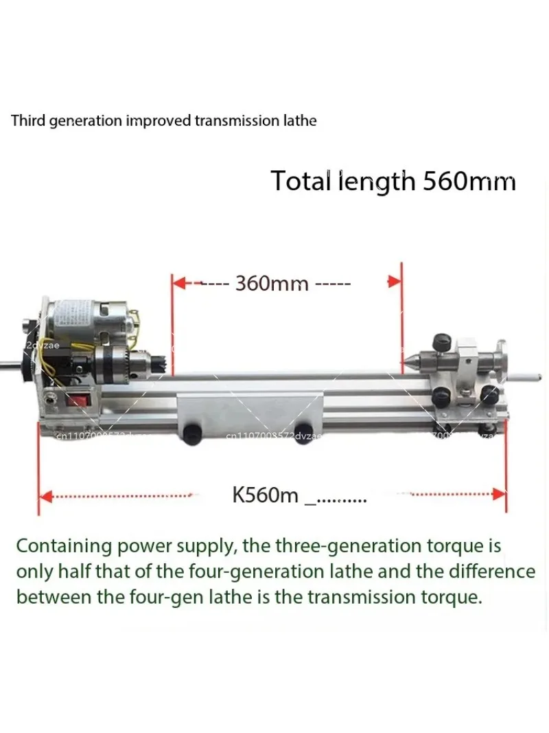 Lathe Polishing Machine Mini Metal Woodworking Lathe Stepless Speed Regulation High Precision Mini Lathe Beads Machine 220V 280W