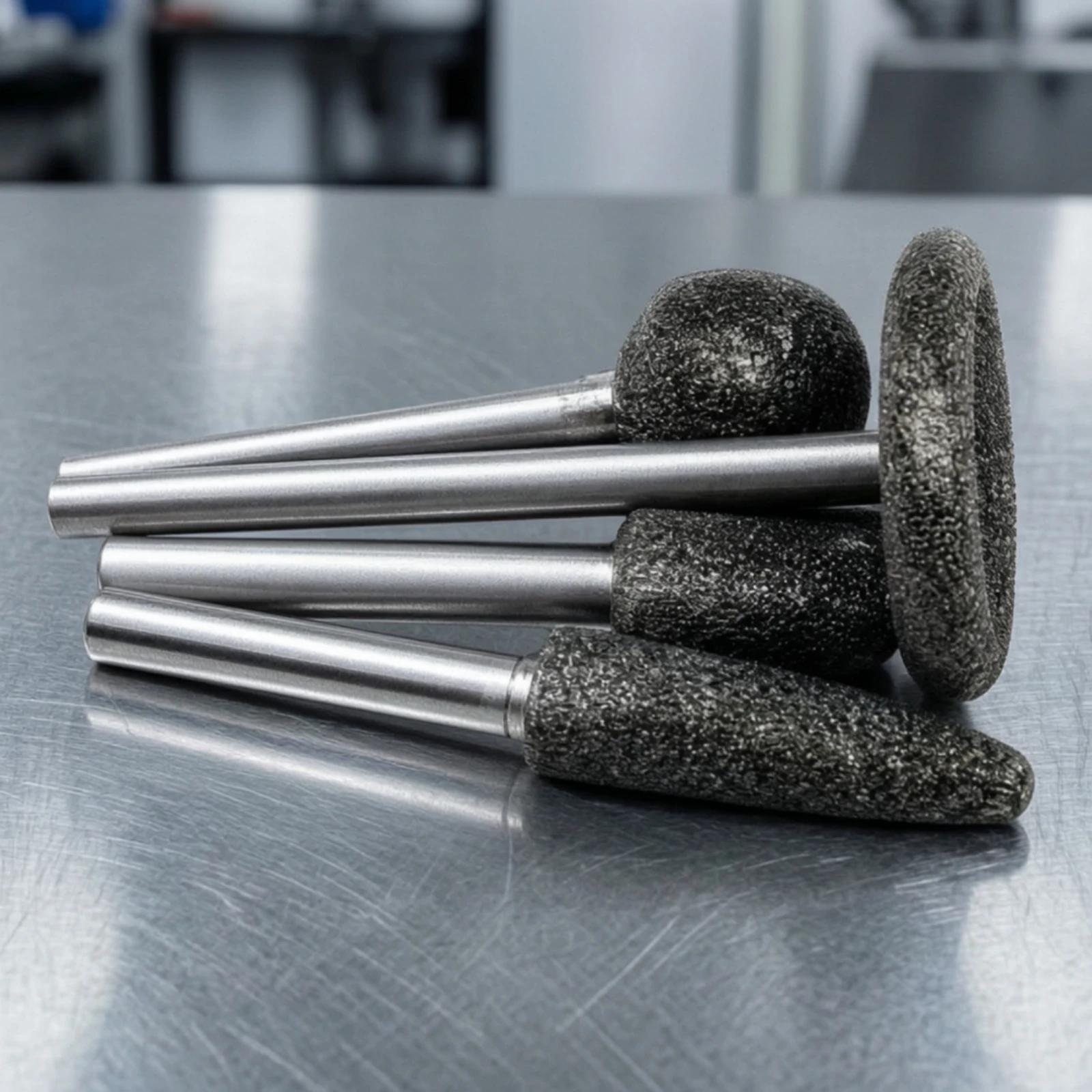 4 Pieces Aluminum Oxide Grinding Head Precision Abrasive Grinding Head with 3 Mm Shank High-Speed Compatible Compact