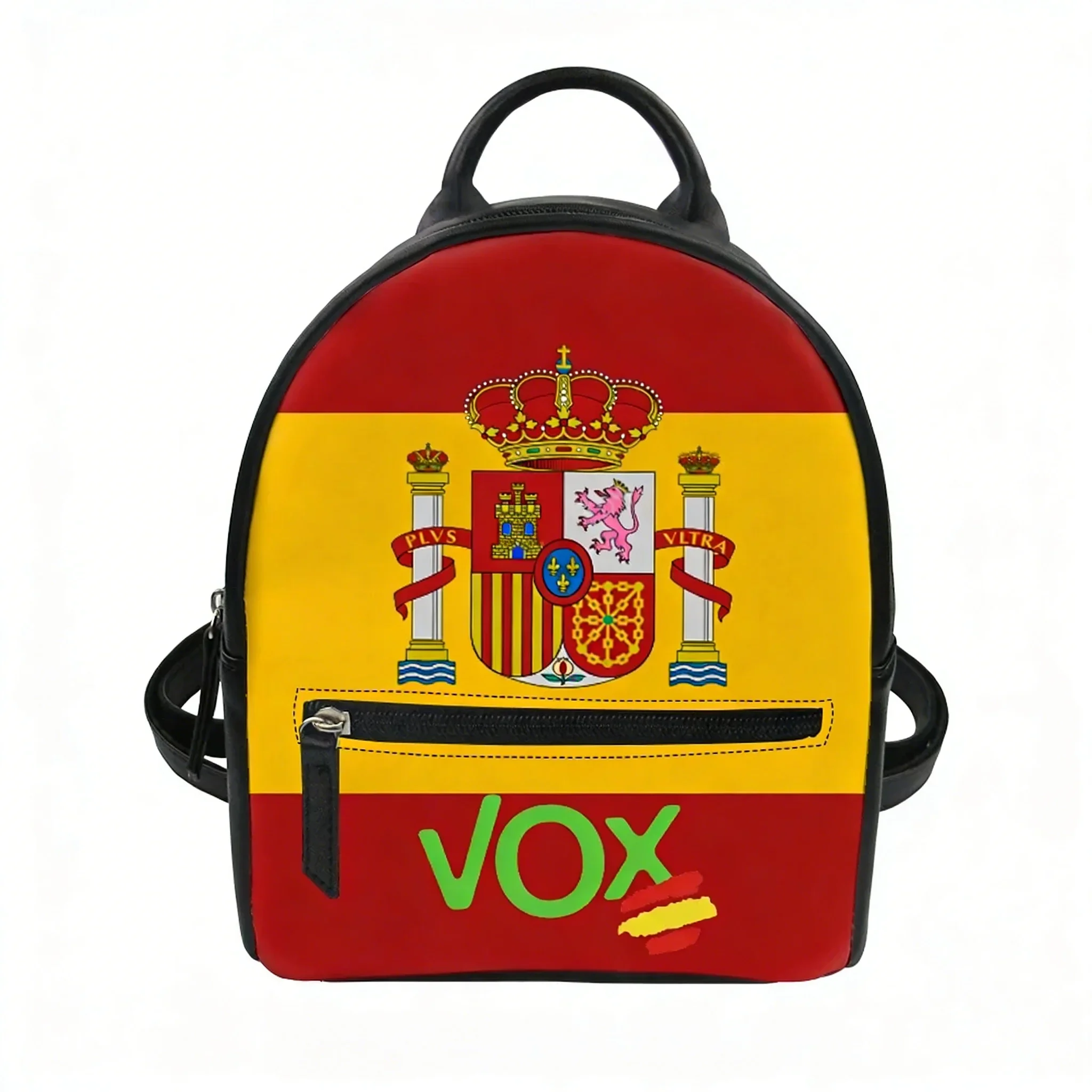 

Spanish National Emblem Vox Custom Backpack Purse Carter Schoolbags Double Shoulder Bag Mini Daypack Leather Travel Bag