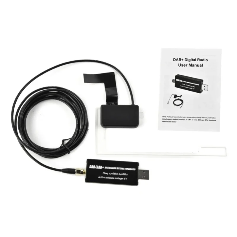 Moduł odbiornika radiowego Podofo USB DAB+ z anteną DAB FM AM, adapter tunera do samochodowego odtwarzacza multimedialnego. — 2