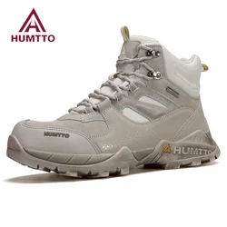 HUMTTO Waterproof Hiking Boots Luxury Designer Outdoor Trekking Shoes for Men Climbing Sneakers Leather Safety Mens Ankle Boots