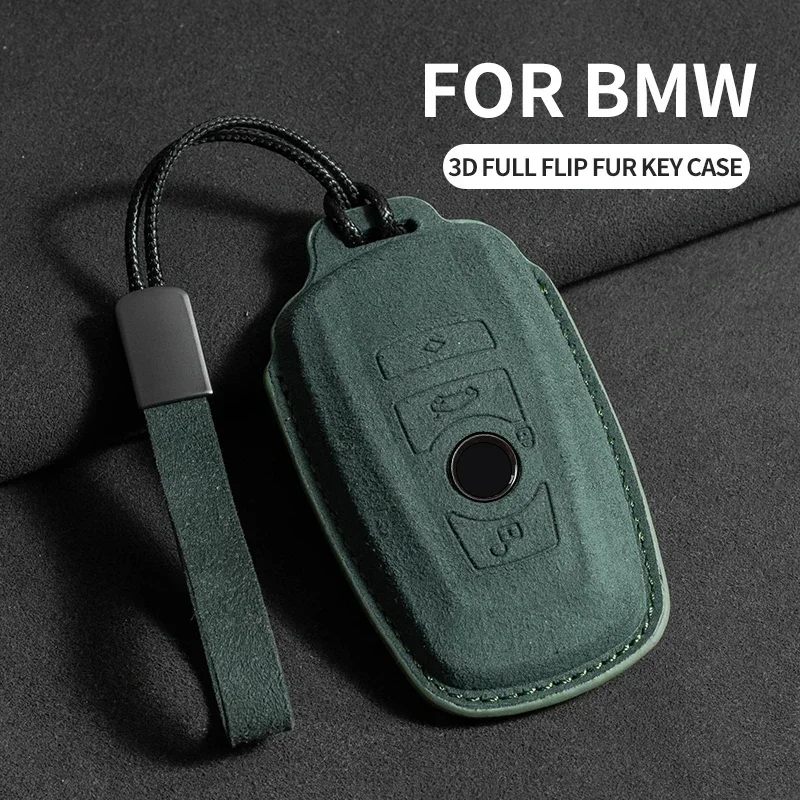 

Car Key Case Cover Shell for BMW X1 X3 X5 X6 Series 1 2 5 7 8 F15 F16 E53 E70 E39 F10 F30 G30 G20 G11 G01 G02 G05 Suede Keychain