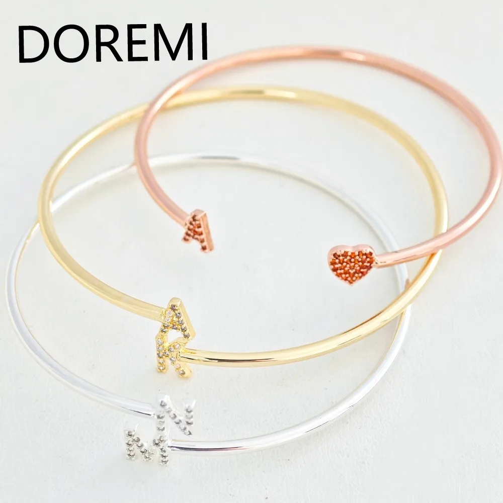 DOREMI Custom Letters Initial Letter Bangles Kids Girl Jewelry Gift Christmas Personalize Jewelry Bangle 6mm Size Letters Bangle