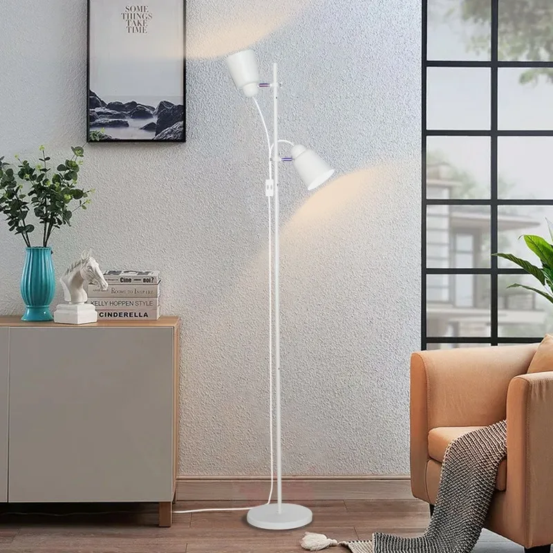 Minimalism Double Headed Floor Lamp Independent switch Adjustable Stand Light living Beside the sofa Decorative floor light