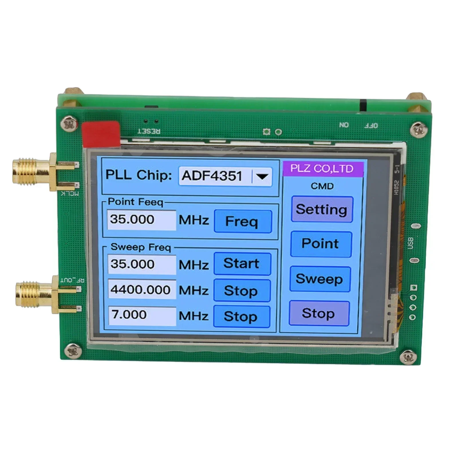 1set RF Signal Generator With USB Cable Touch Screen ADF4351 35M-4.4G RF Signal Generator PLL Sweep Frequency Generator