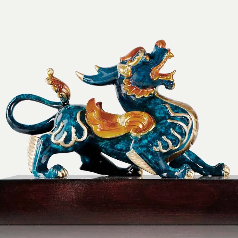 Bring wealth money GOOD LUCK ZHEN ZHAI Dragon PI XIU BRONZE Sculpture FENG SHUI Statue Home store Company mascot talisman