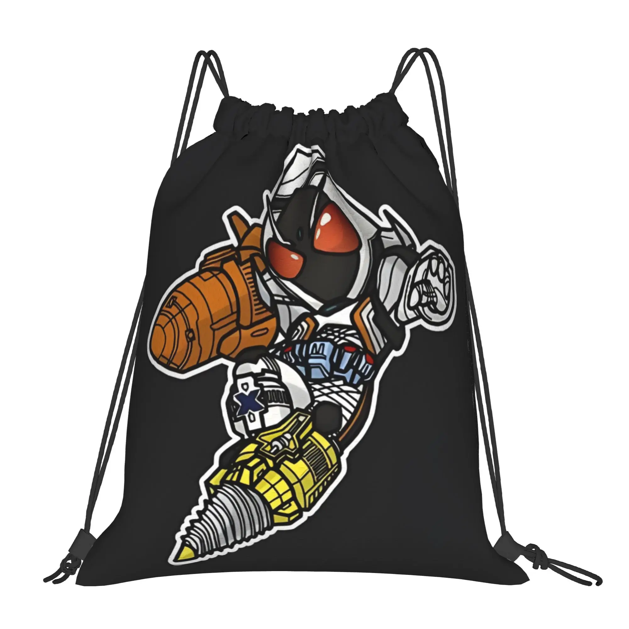 gym Pouch Kamen Rider Fourze Chibi Style Kawaii  Drawstring Bags Gym Unisex Storage Organize Bundle Pocket Rope Bag