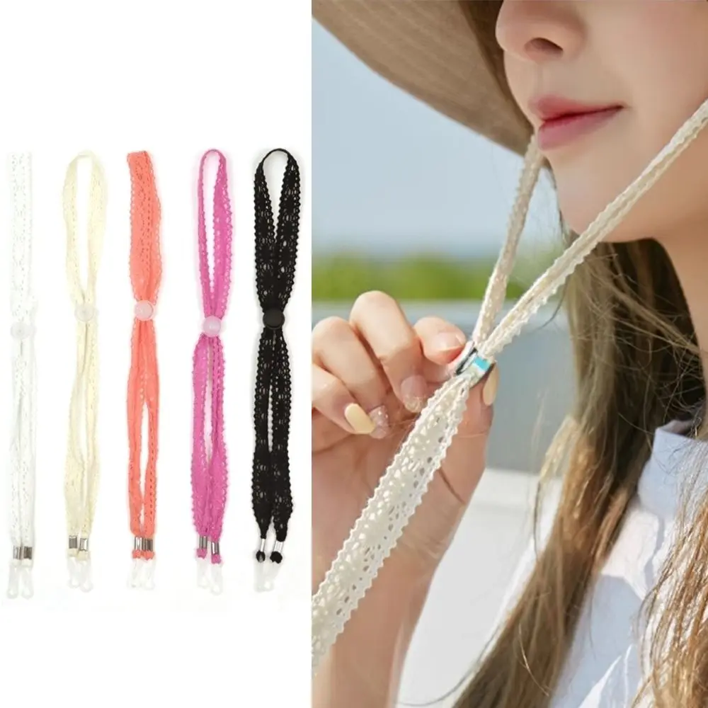 Removable Windproof Hat Strap Fashion Lace Adjustable Hat Chin Cord Straps Anti-drop Unisex Hat Retainer Men