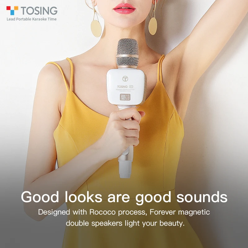 Microfone Tosing sem fio, USB, profissional para KTV