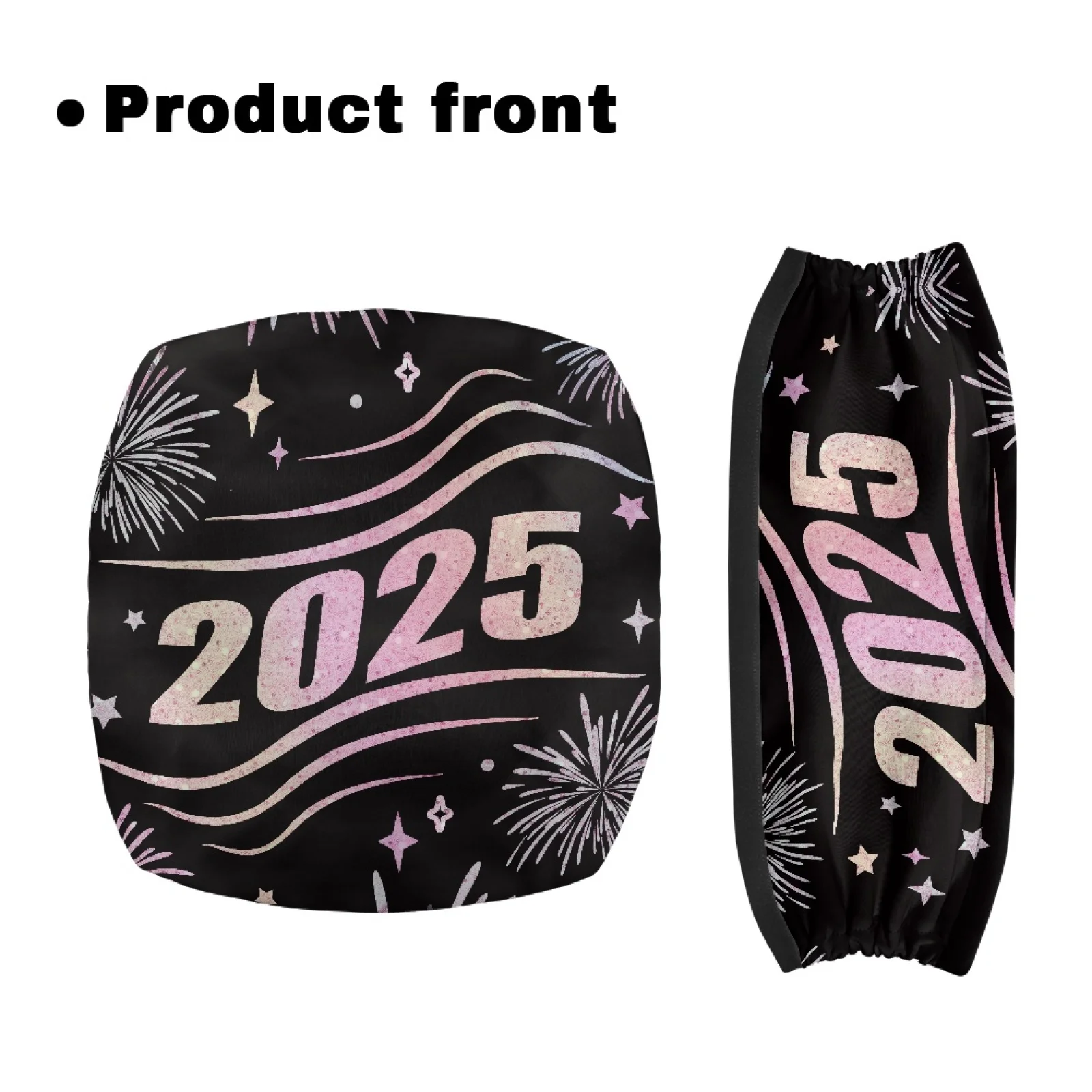Coloranimal New Year Sparkle 2 Pieces Seat and Backrest Covers Polyester Walker Seat Covers for Men