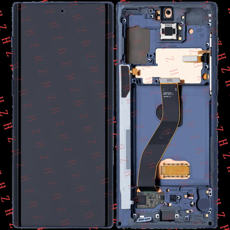 U+ OLED Assembly W/Frame For Samsung Galaxy Note 10(Aura Glow/Silver)