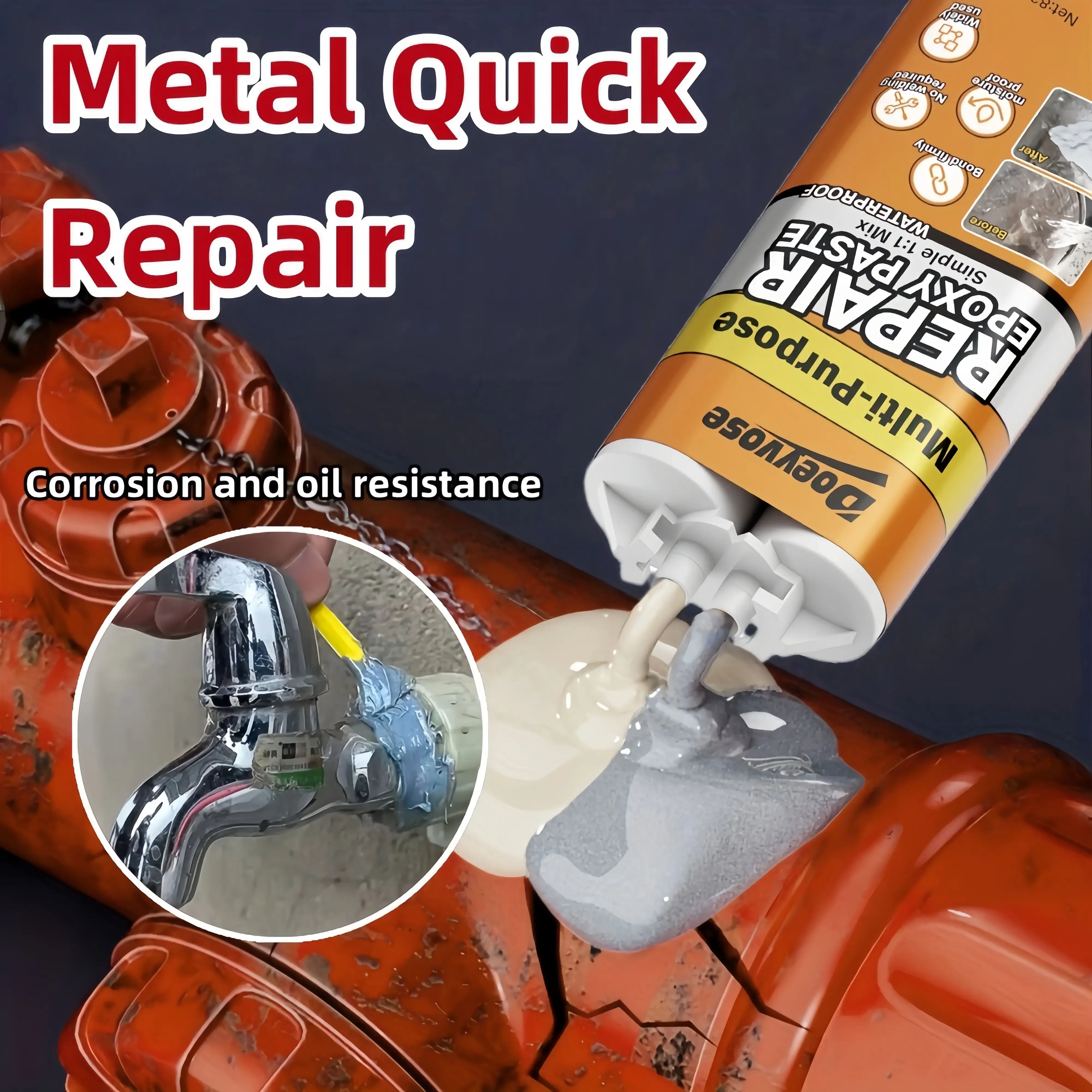 AB Epoxy Repair Glue Heavy Duty Cast Metal Defect Restoration