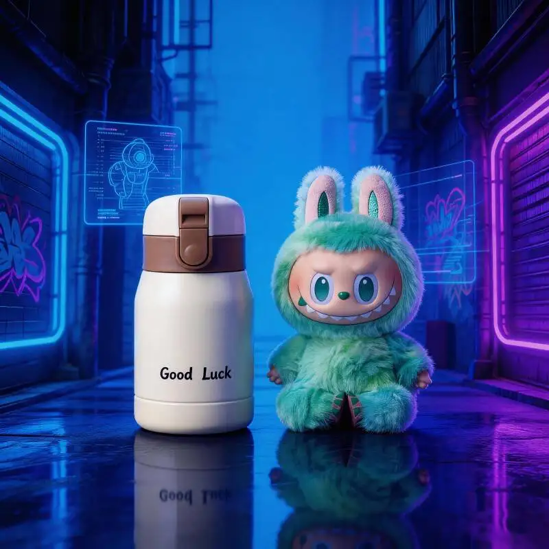 POP MART THE MONSTERS Serie Forward High Energy, Taza Multiusos LABUBU, Botella Térmica al Vacío para Café, Té, Agua, Jugo