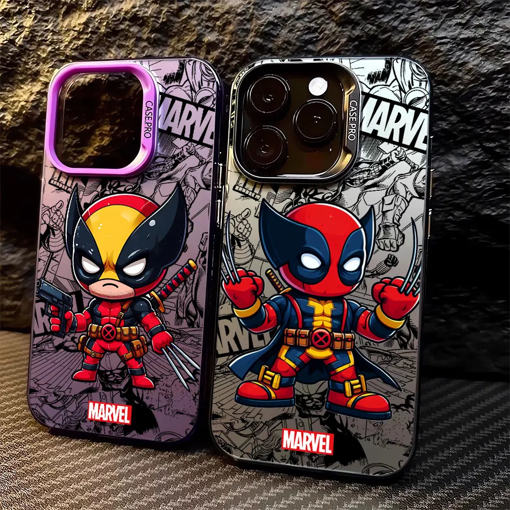 Marvel DeadPool Wolverine Luxury Case for iPhone 13 11 Pro Max X XS Max 14 Pro 15 Plus XR 12 Pro 12 Pro Max Shell Soft Cover