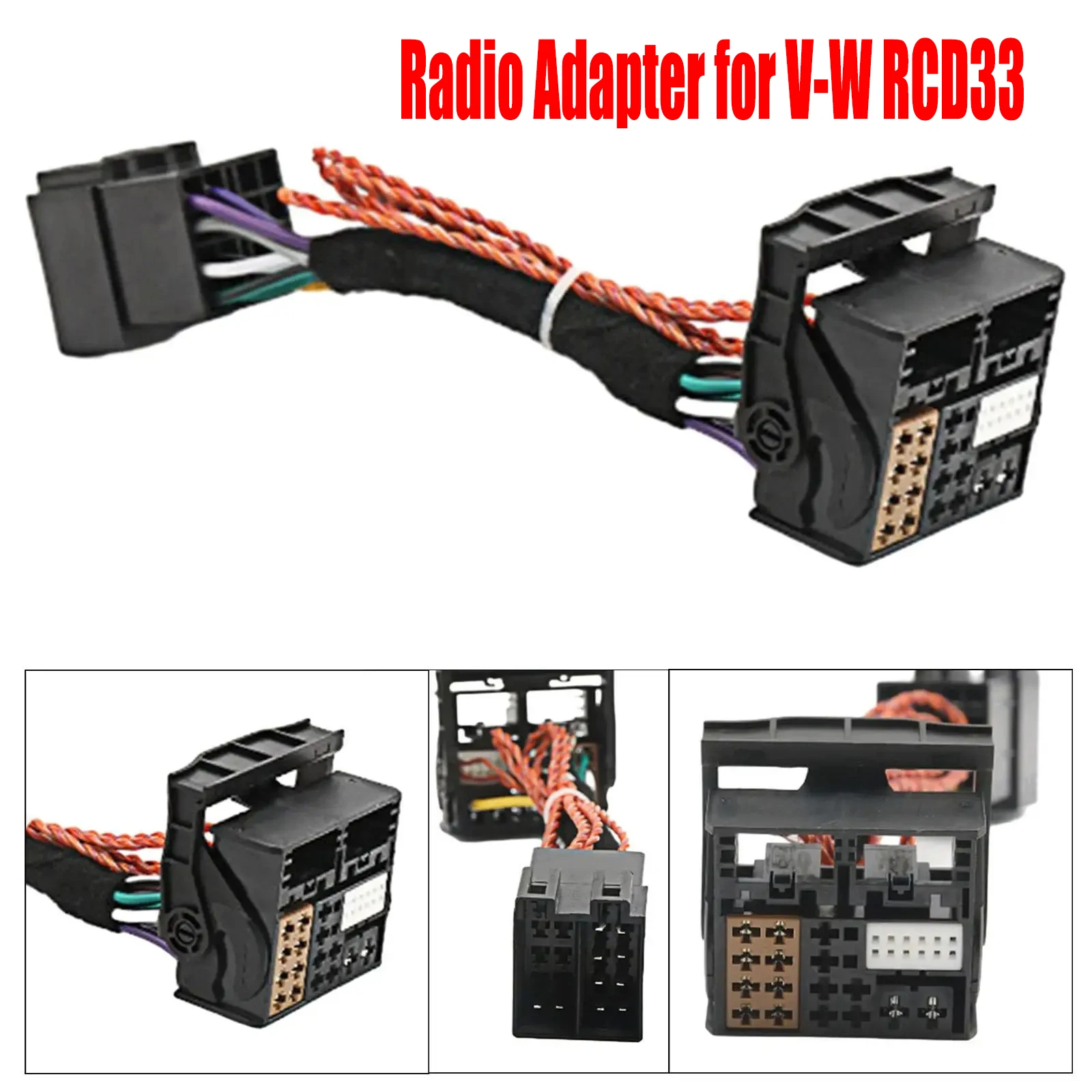 Car Radio Adapter Wire Harness PQ to Mqb Easy to Install Accessories Adapter Cable for VW RCD330 RCD330G