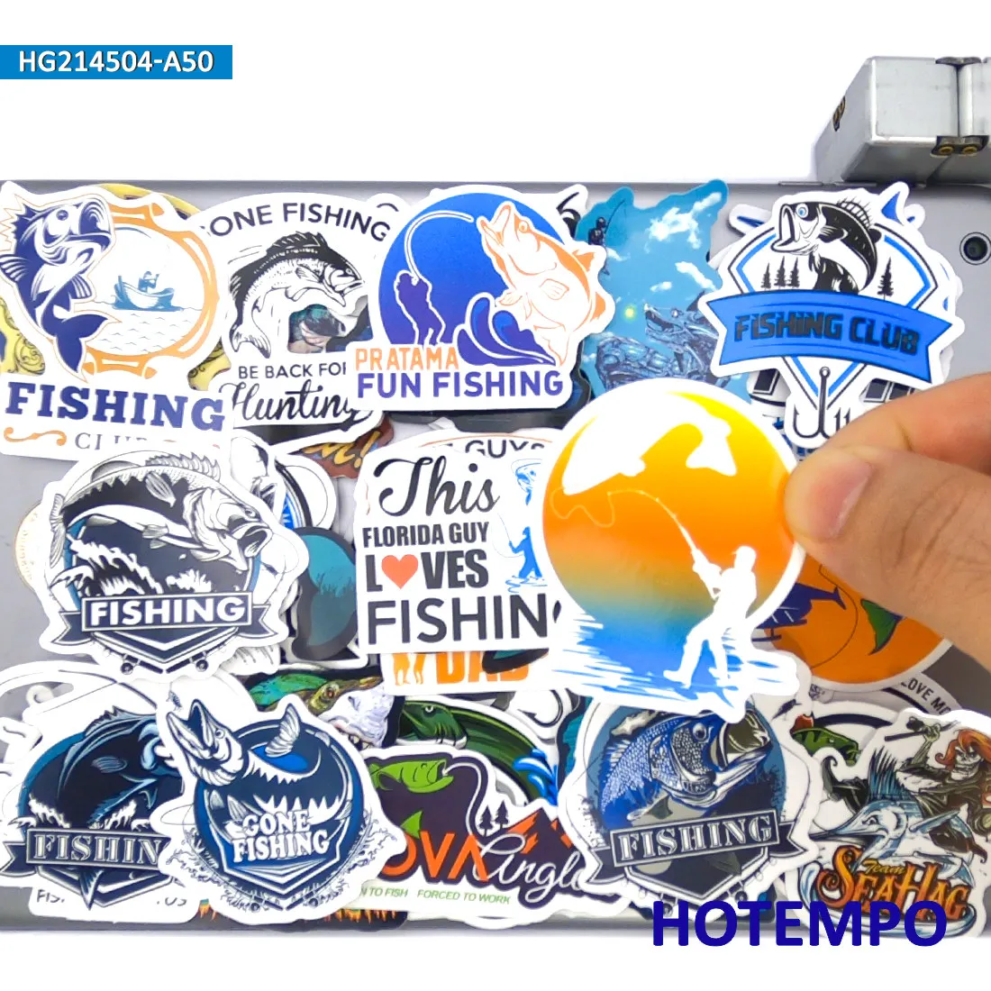 Fishing Stickers, Funny Fisherman Style Pattern, Outdoor Explore Travel, for DIY Creative Decoration, Sticker Toys, 20/30/50PCS