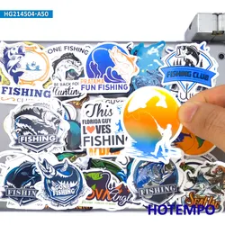 Fishing Stickers, Funny Fisherman Style Pattern, Outdoor Explore Travel, for DIY Creative Decoration, Sticker Toys, 20/30/50PCS