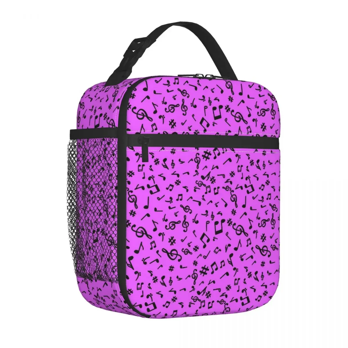 

Music Lunch Bag And Black Outdoor Picnic Lunch Box For Unisex Casual Thermal Lunch Bags Oxford Insulated Cooler Bag