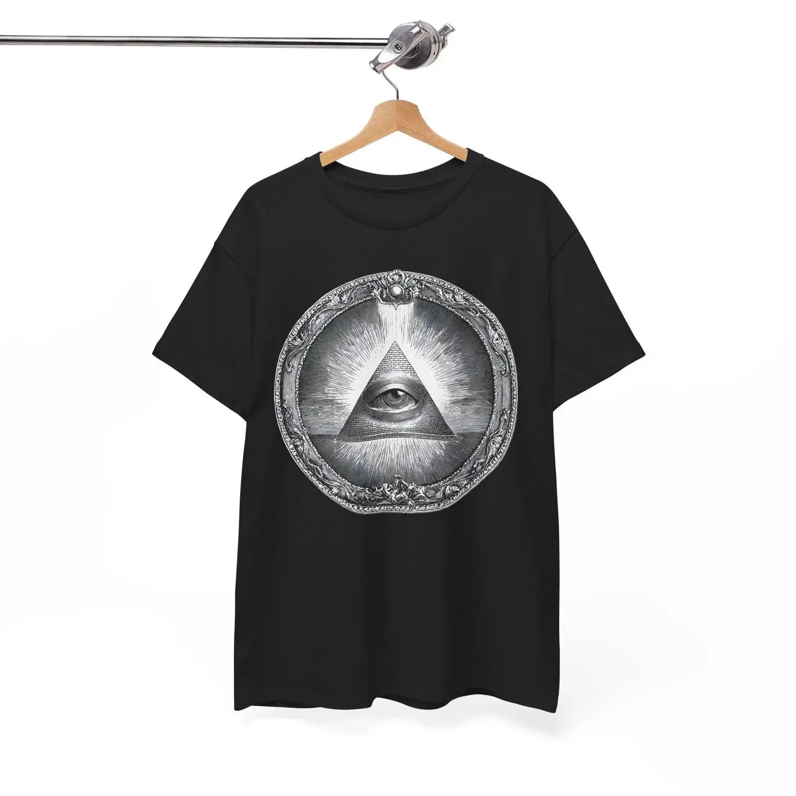 All Seeing Eye Pyramid T shirt Illuminati Symbol Mystic Occult Design cool gift providence of vintage Washed Comfortable
