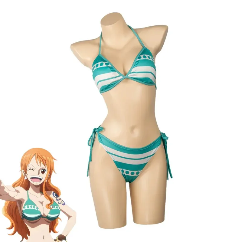 Anime Nami Cosplay Costume Two Years Later Split Suspenders Underwear Panties Swimsuit Woman Sexy Cute Party Bikinis;2k,j'x.8;