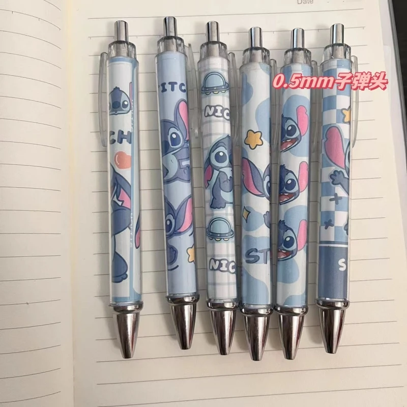 New Anime Disney Pen Kawaii Stitch 0.5mm Black Press Gel Pen Cartoon Lilo & Stitch Signature Stationery Student Toy Gifts