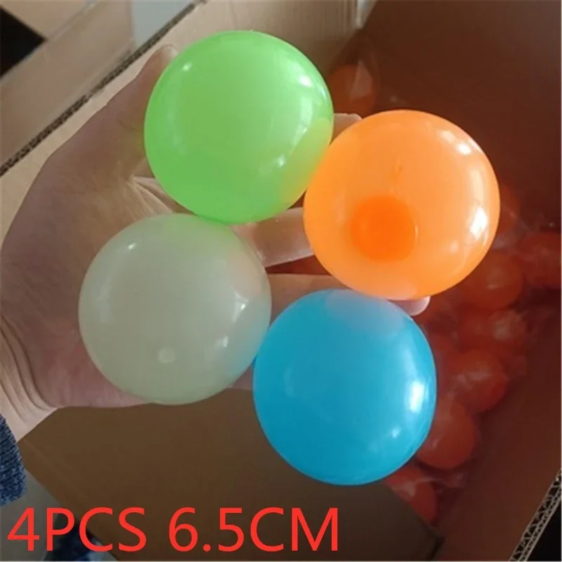 900C Wall Ball Sticky Ball Catch Throw Ball Glob Novelty For Kids Boys Girls Indoor Game Toy