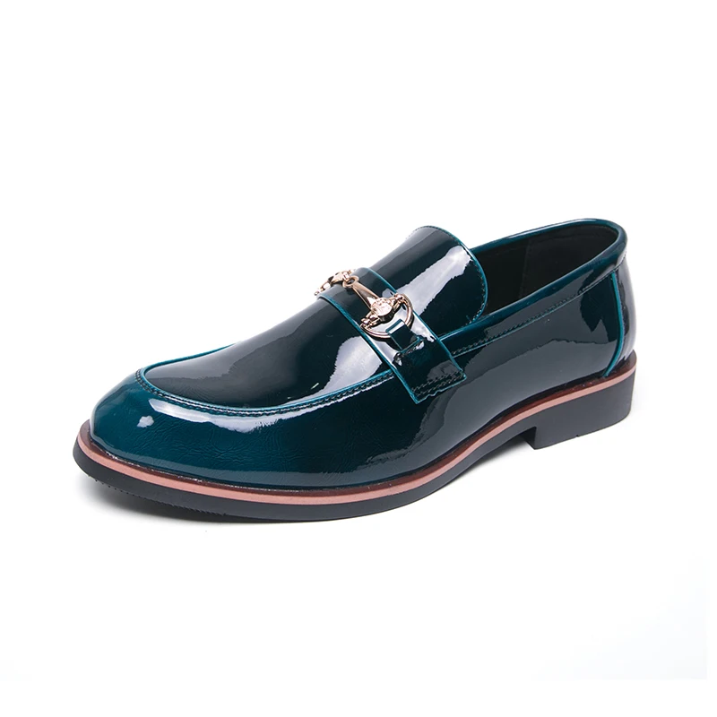 

Plus Size Men's Slip On Dress Shoes Business Casual Patent Leather Loafers Breathable Comfortable Fashion Formal Office Shoes