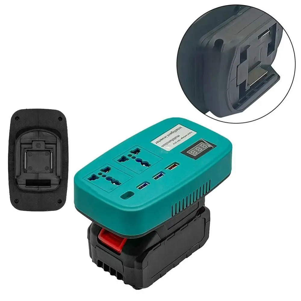Compact Lithium Battery Inverter with 4 USB Ports DC 21V To 220V Power Converter Transformer Smart High Power Battery Inverter