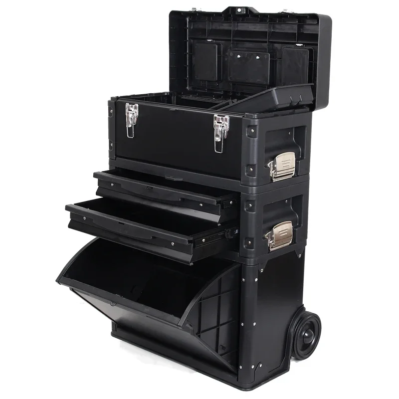 Trolley Toolbox Multifunctional Three-layer Combination with Wheels Movable Hardware Tool Cart Available in Multiple Colors