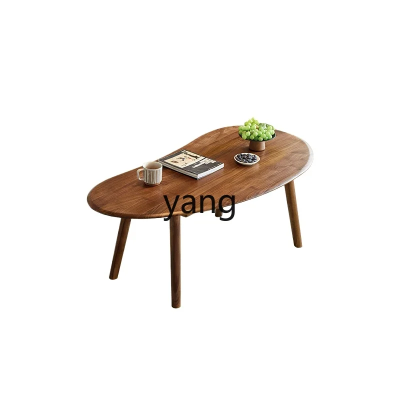 

LTT black walnut cashew coffee table living room home tea table solid wood balcony sofa small table