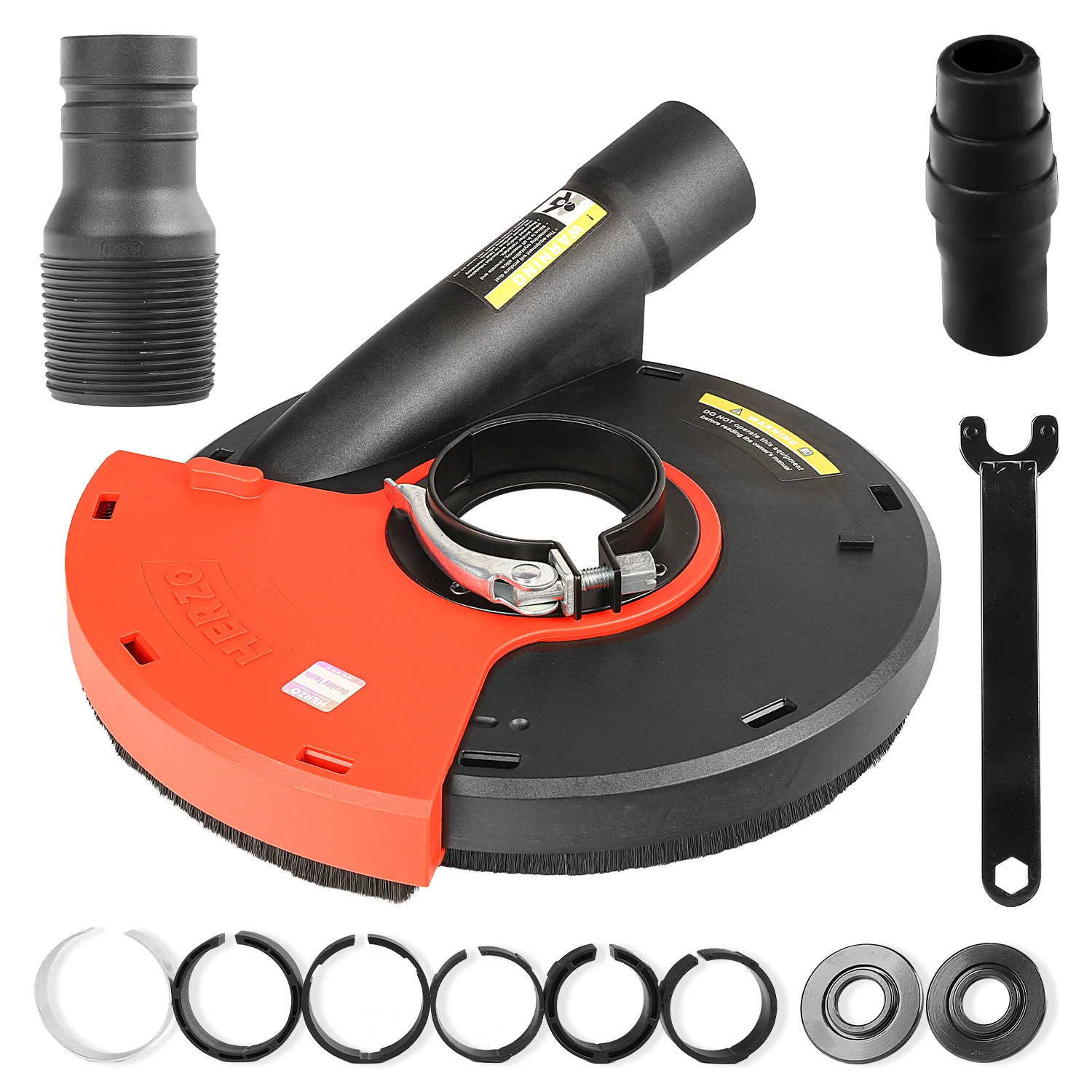 

HERZO 230mmGrinding Wheel Guard, Suitablefor Angle Grinder Dust Collector, Used forStone Dust Collection (Including Accessories)