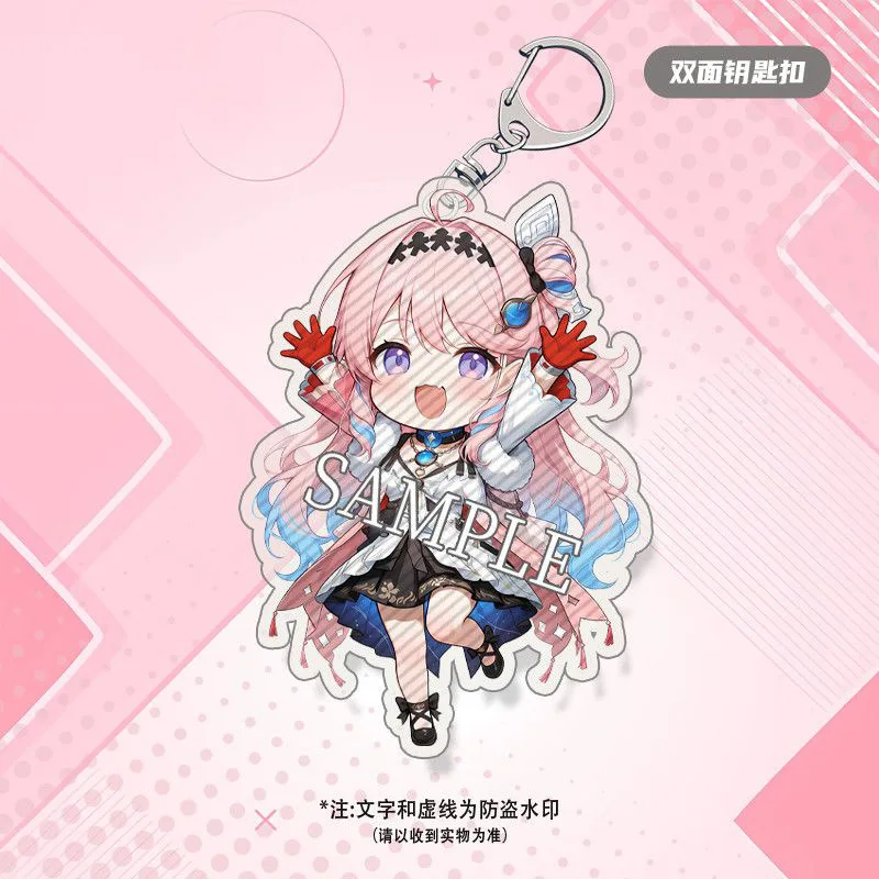 Game Wuthering Waves Standee Figure Denia Acrylic Keychain Q-version Cartoon Cute Expression Bag Pendant Charms Christmas Gift