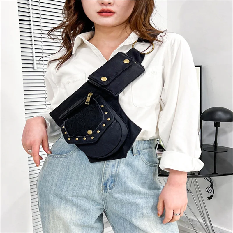 Women Fanny Pack Vintage Luxury Waist Pack Shoulder Crossbody Bag for Woman 2023 Fashion Chest Bag Large Hip Sack Phone Purses