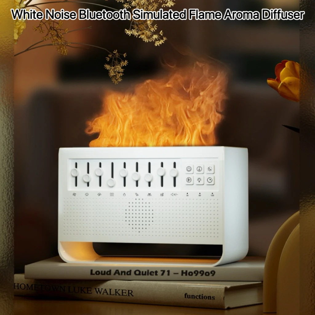 All in One 3in1White Noise Machine Bluetooth Speaker Night Light Essential Oil Diffuser With8 Nature Sounds Sleep Aid Humidifier
