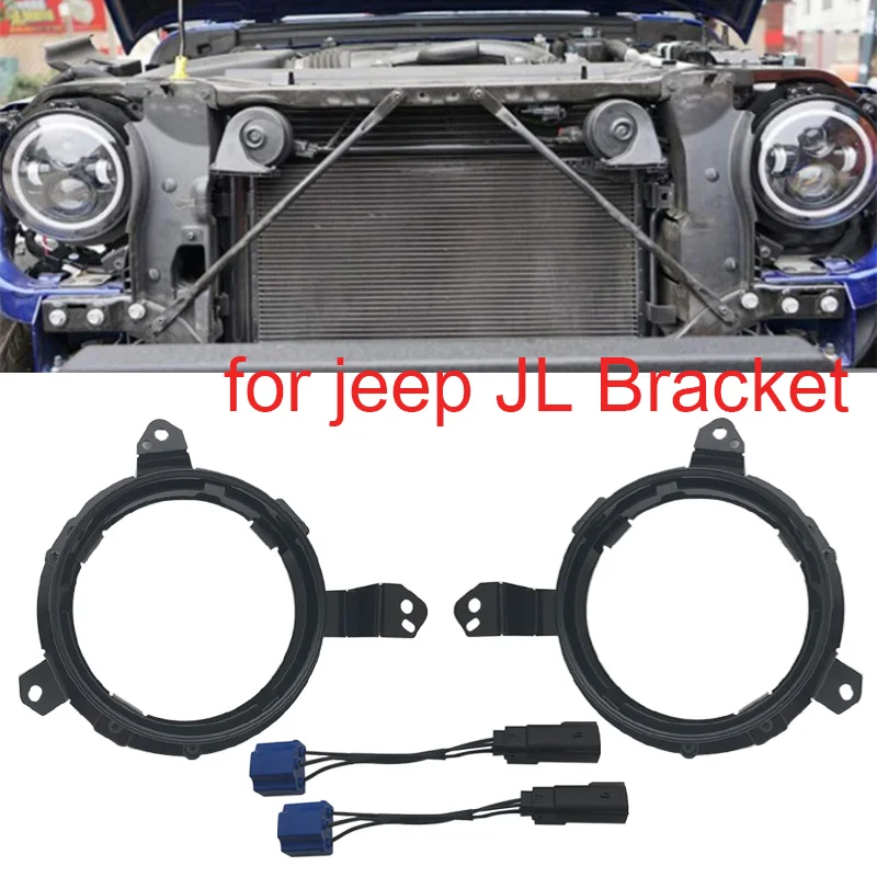 

Headlight Mounting Brackets For 2018 2019 Jeep Wrangler JL 7 Inch LED Headlight Mounting Brackets Steel Headlight Adapter Ring