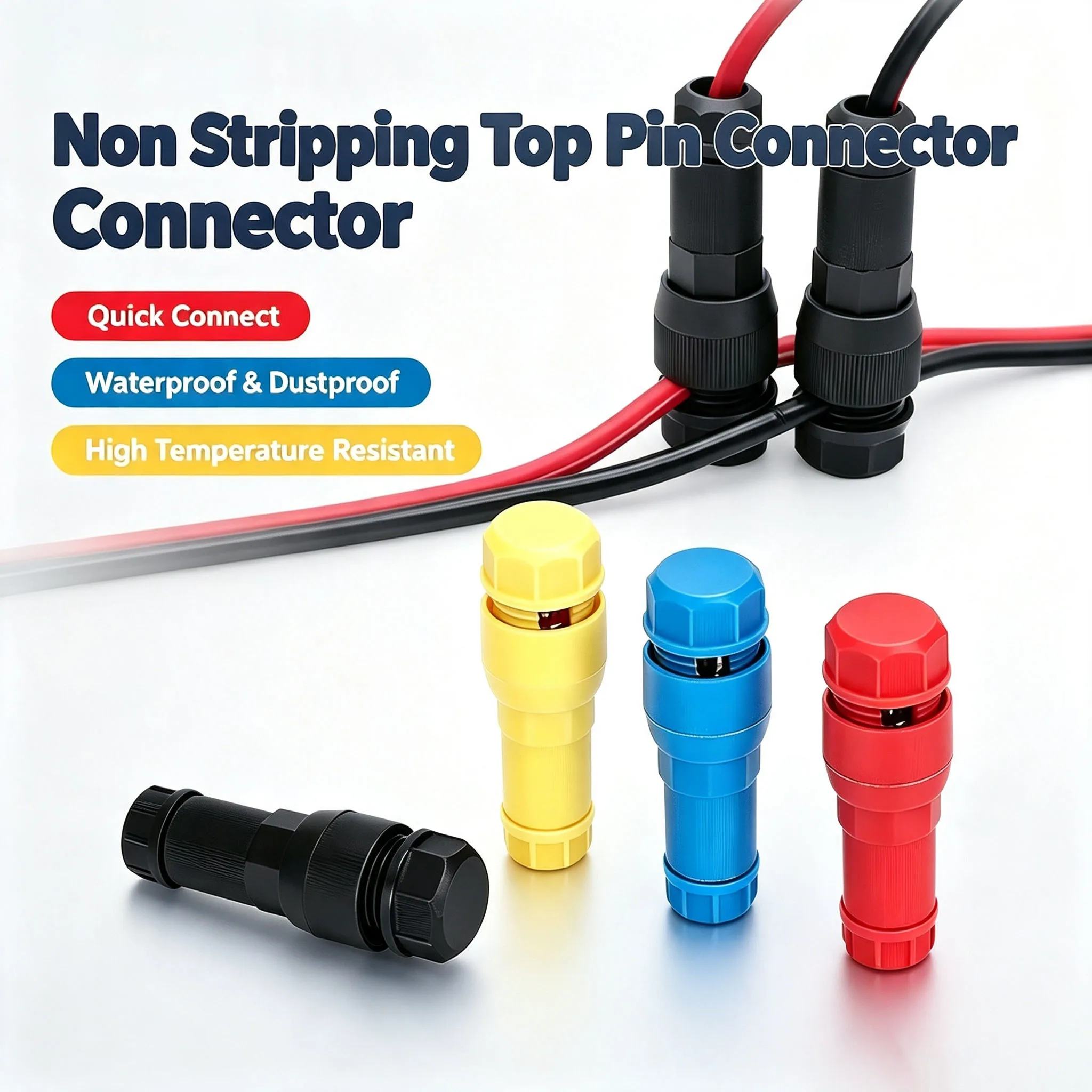 5/10Pcs Low Voltage Quick Lock T-Tap Terminal Block Kit Self-Stripping Nylon Insulated Male Wire Splicing Connector Kit