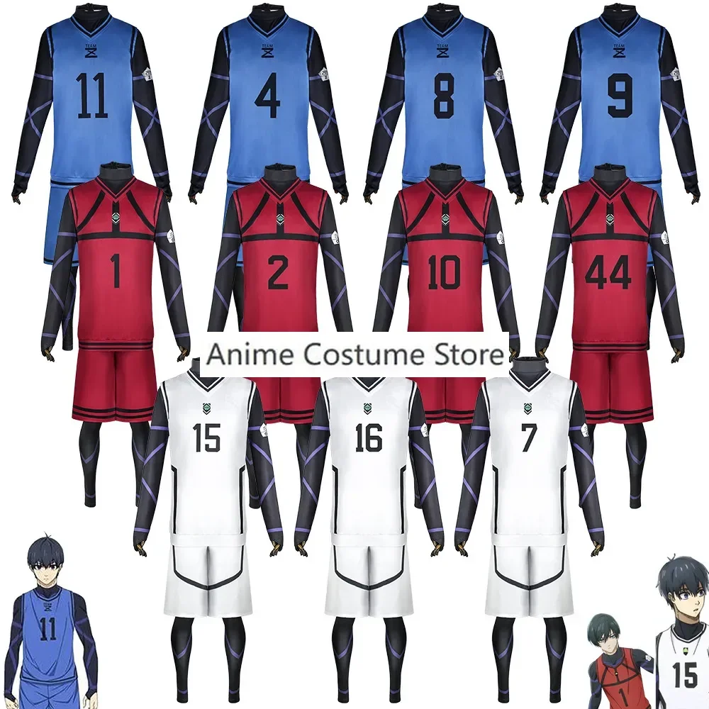 Anime Blue Lock Jersey Football Club Sportswear T-Shirt Men Isagi Yoichi Cosplay Costume Chigiri Rensuke Kunigami Bachira Meguru