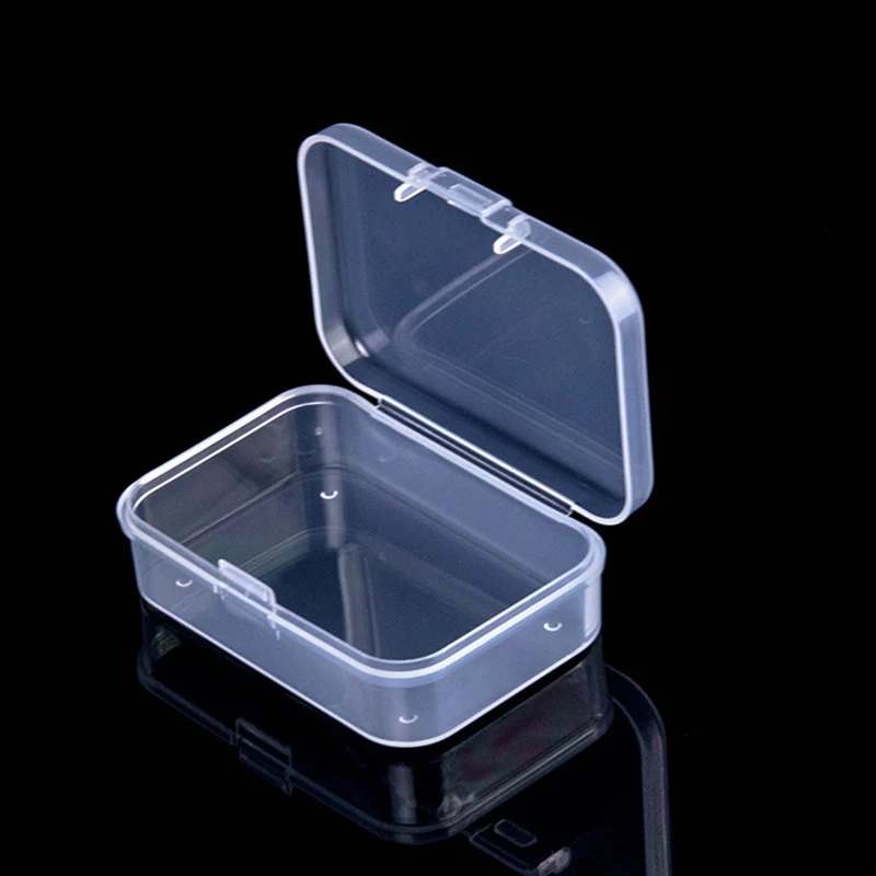 Mini Storage Case Rectangle Clear Plastic Jewelry Case Container Ackaging Box For Earrings Rings Beads Collecting Small Items