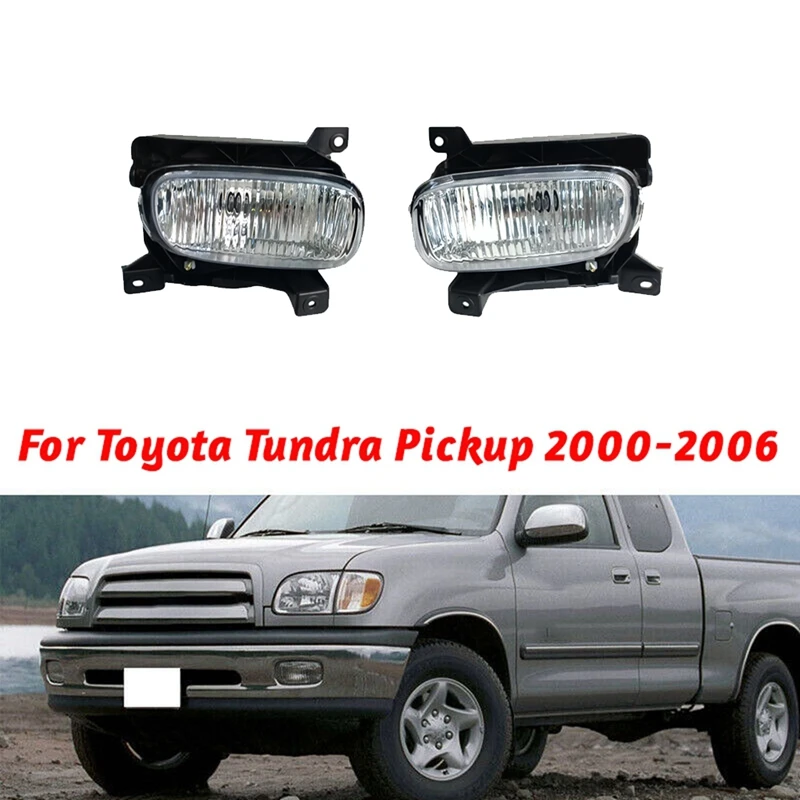 

1Pair Car Front Bumper Fog Light 81210-0C010 81220-0C010 For Toyota Pickup 2000-2006 Fog Lamps With Halogen Bulb