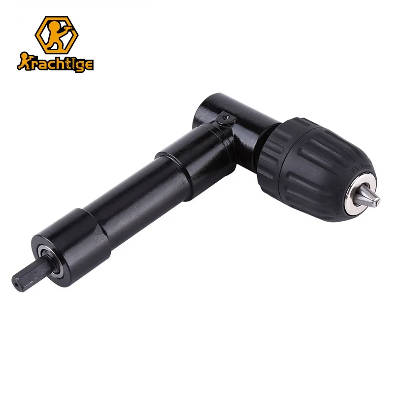 

90 Degree Right Angle Keyless Chuck Impact Drill Adapter Electric Power Cordless Drill Attachment Angle Adaptor MAX/ 25N*m