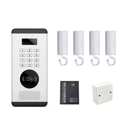 Não-visual 4/8/apartamento intercom campainha 2-wired áudio porta telefone suporta cartão de identificação senha de desbloqueio