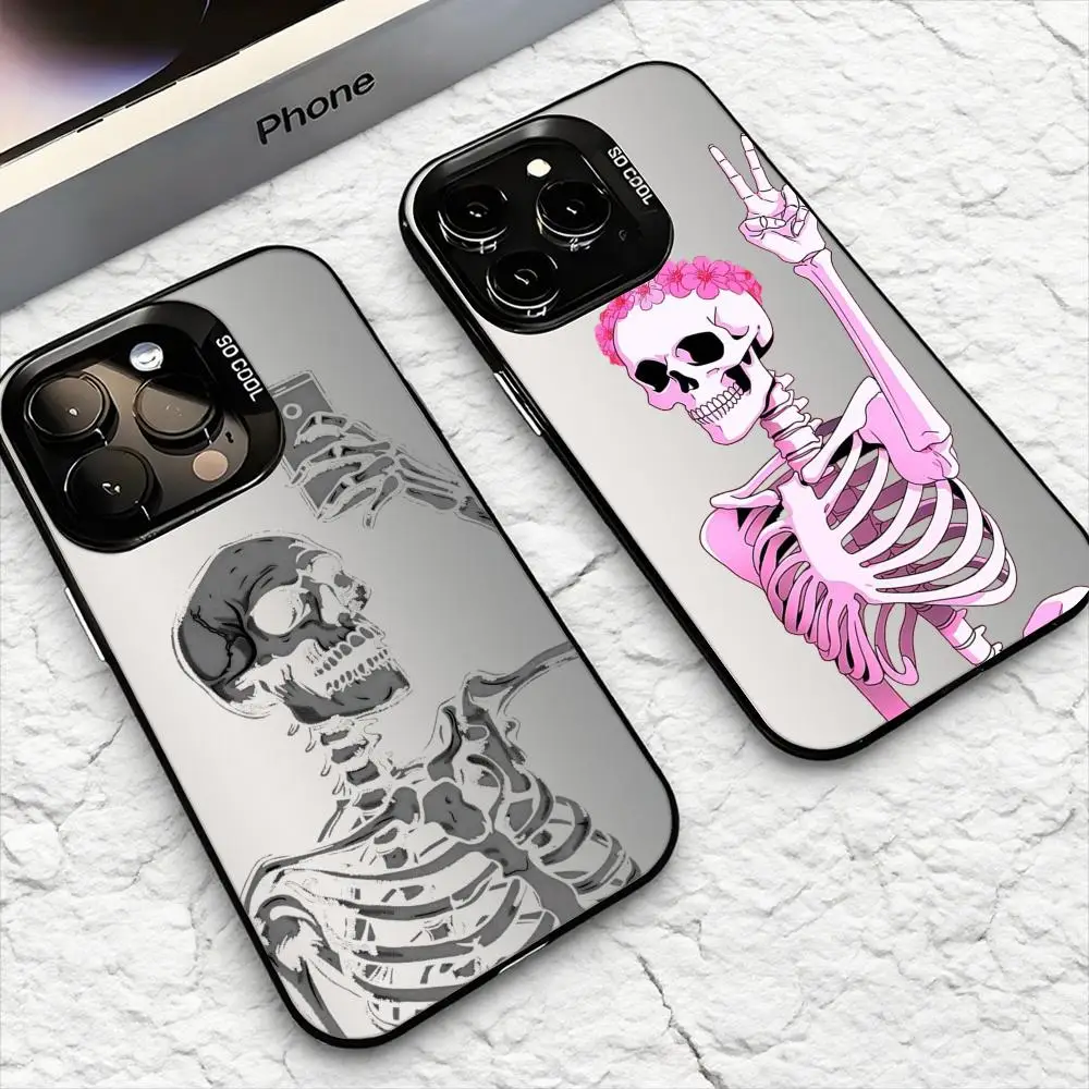 

Hot G-GhostS Skeleton Phone Case For iPhone 17 16 15 14 13 12 11 Pro Max Air Matte Laser Aurora Shockproof Funda