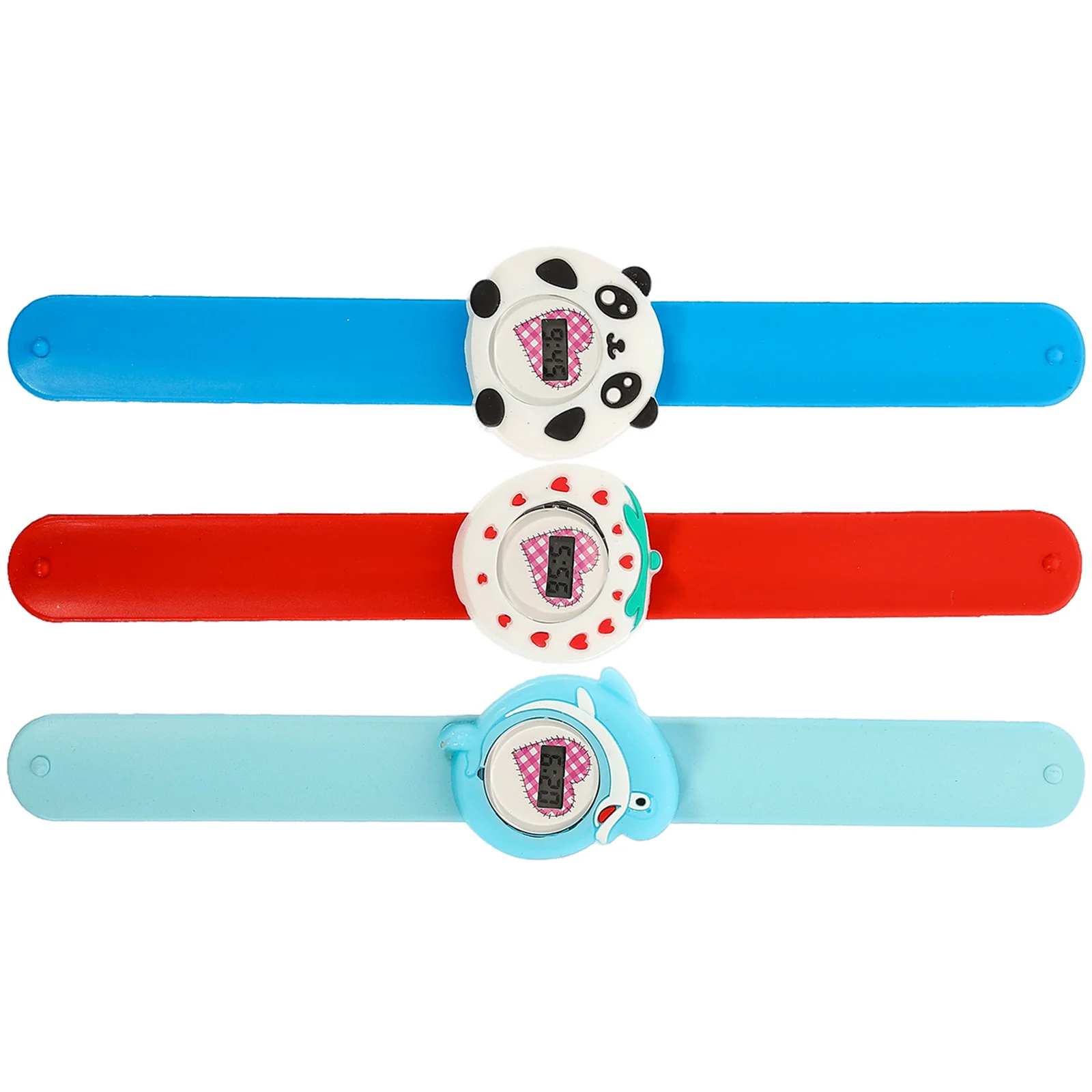 

3pcs Silicone Kids Watches 3D Cartoon Pattern Clear Arabic Numerals Comfortable Safe For Children Students Gift Lovely Chic