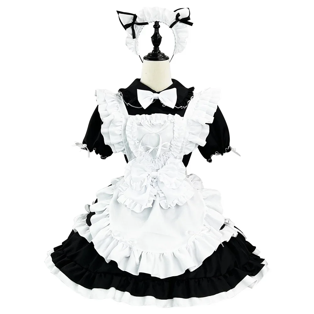

Anime Black Cute Akihabara Lolita Luxurious Maid Dress Costume Cosplay Maid Suit For Waitress Maid Party Costumes Pluz Size