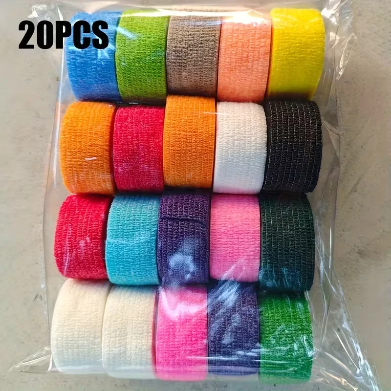 20 Piezas de Cinta Deportiva Autoadhesiva de 2.5CM, Venda Cohesiva de Tela No Tejida para Perros, Gatos, Caballos, Soporte para Tobillos, Rodillas y Muñecas