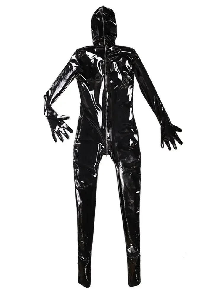 نظرة الرطب PVC Catsuit لامعة بولي Leather الجوارب الجلدية بوديستوكينج معطف كامل Zentai تأثيري حلي مثير Unitard بذلة الملتصقة الهيئات