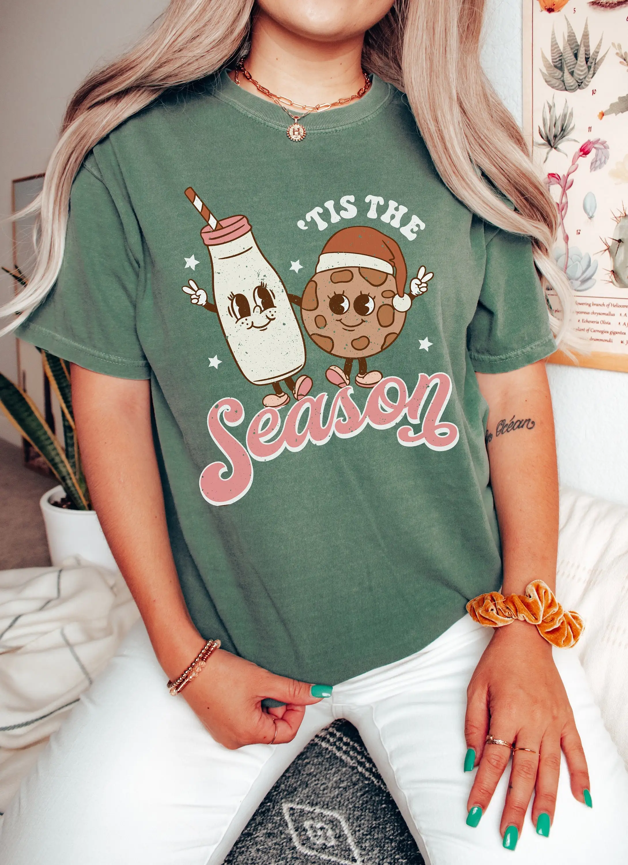 

Ретро Рождественская футболка Tis The Season Santa Vintage Holiday Ugly Sweater