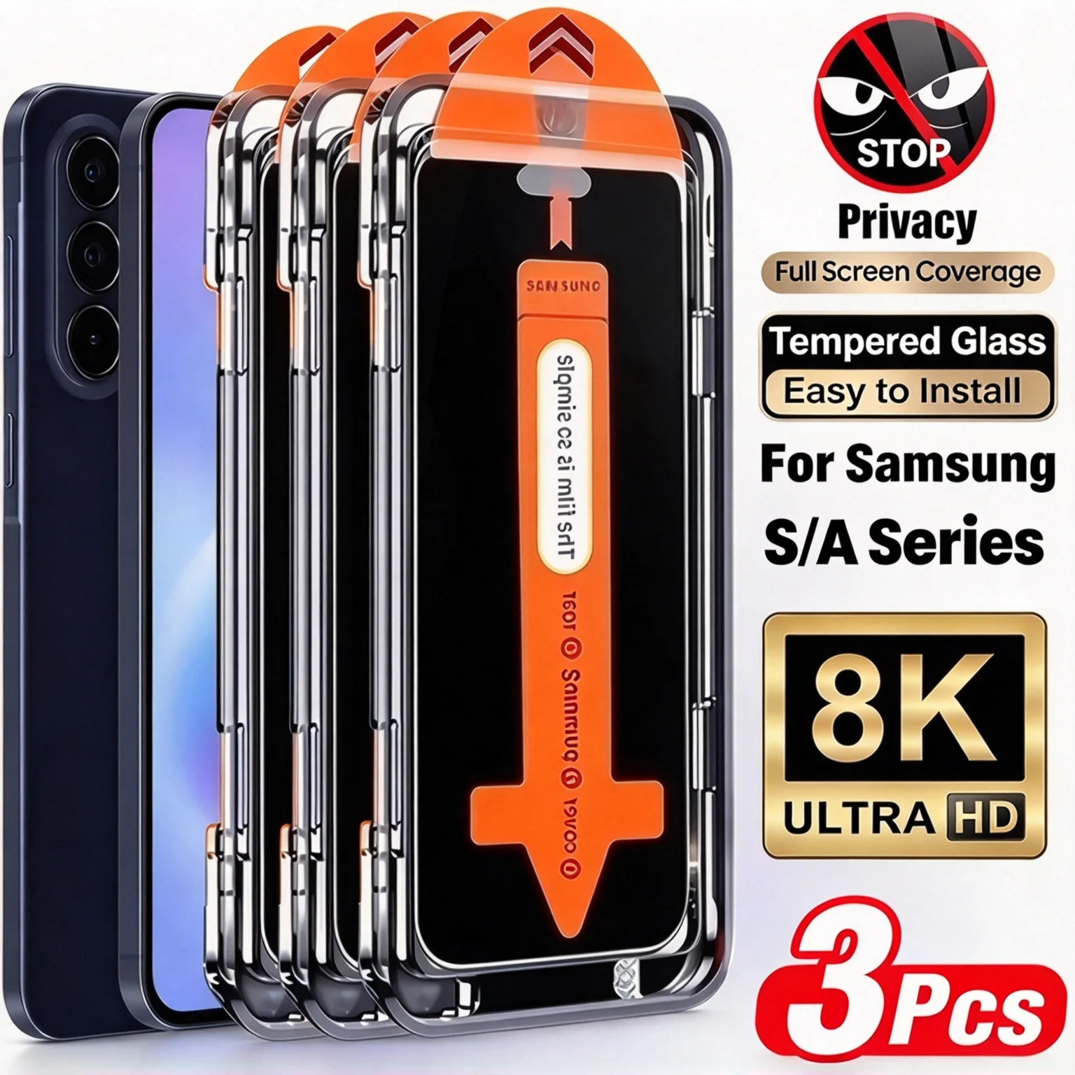 Full Cover Privacy Tempered Glass Screen Protector For Samsung Galaxy A57 A16 A56 A37 A36 A18 A27 A17 A55 S26 Ultra S25 S24 S23